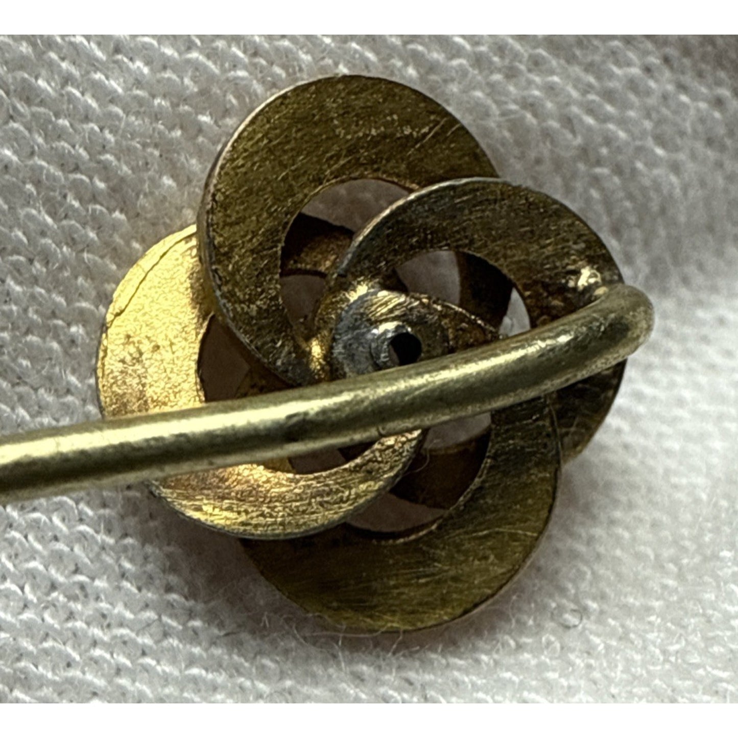 Antique Love Knot Rolled Gold Brass Victorian Stick Pin Hat Pin As Is