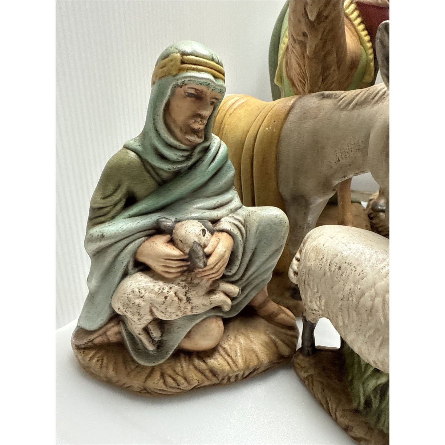 Vintage Lot of 19 Holland Mold Ceramic Nativity Set Painted As Is