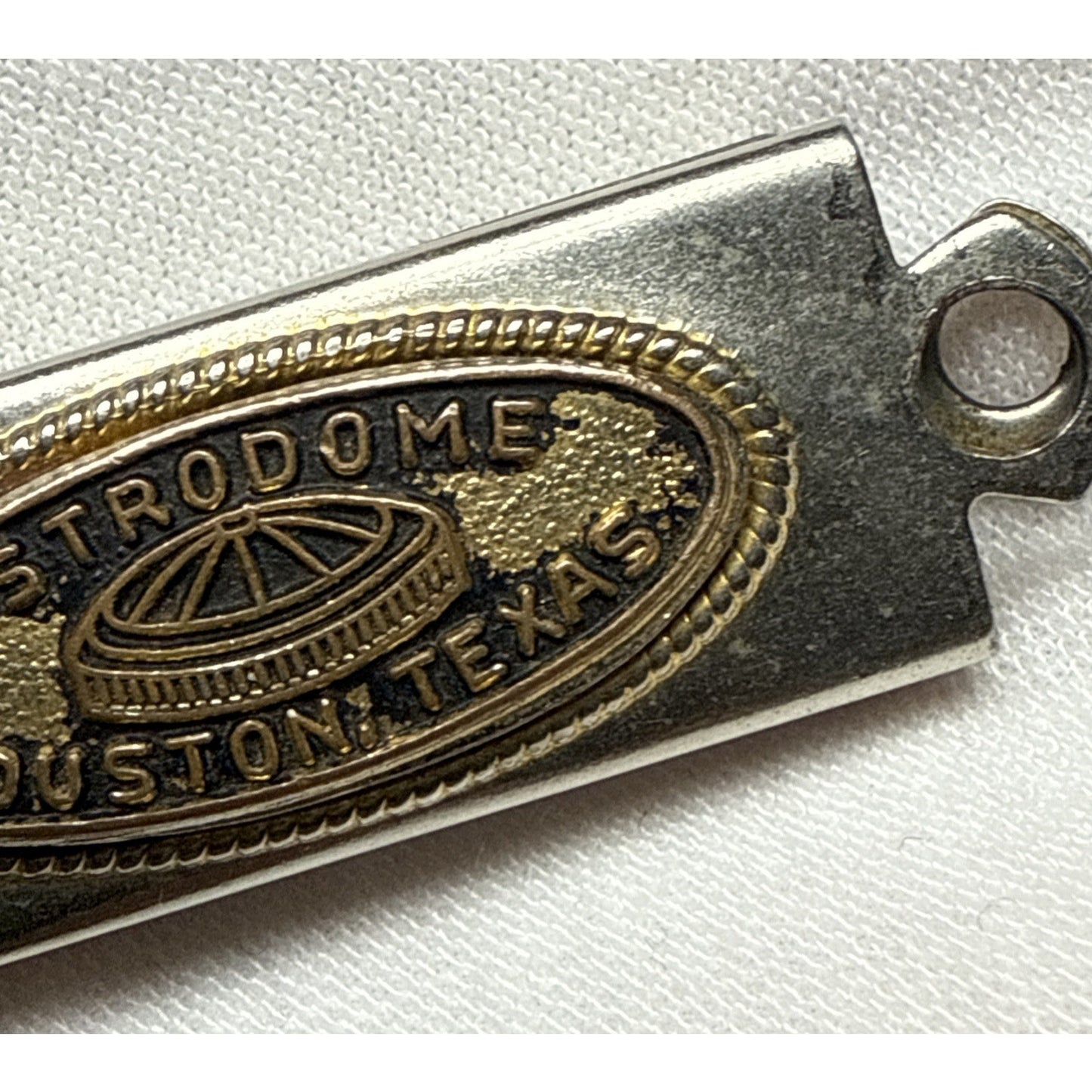 Vintage Astros Astrodome Houston Tx Watch Key Fob Keychain Magnetic Metal As Is