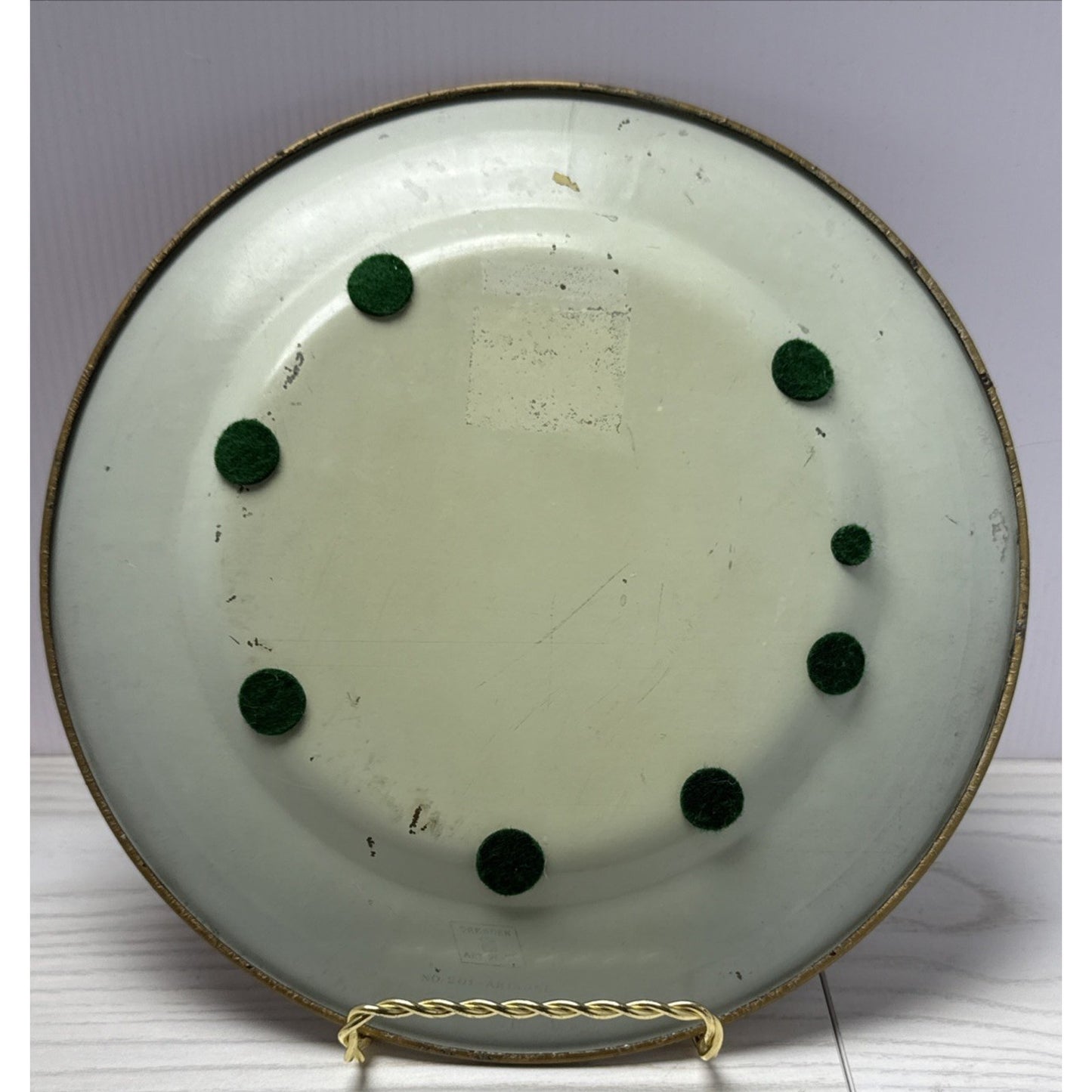 Antique Dresden Art Plate Tin Litho Metal Victorian Ariadne No 201