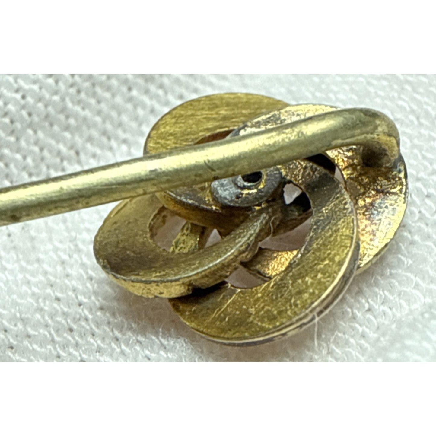 Antique Love Knot Rolled Gold Brass Victorian Stick Pin Hat Pin As Is