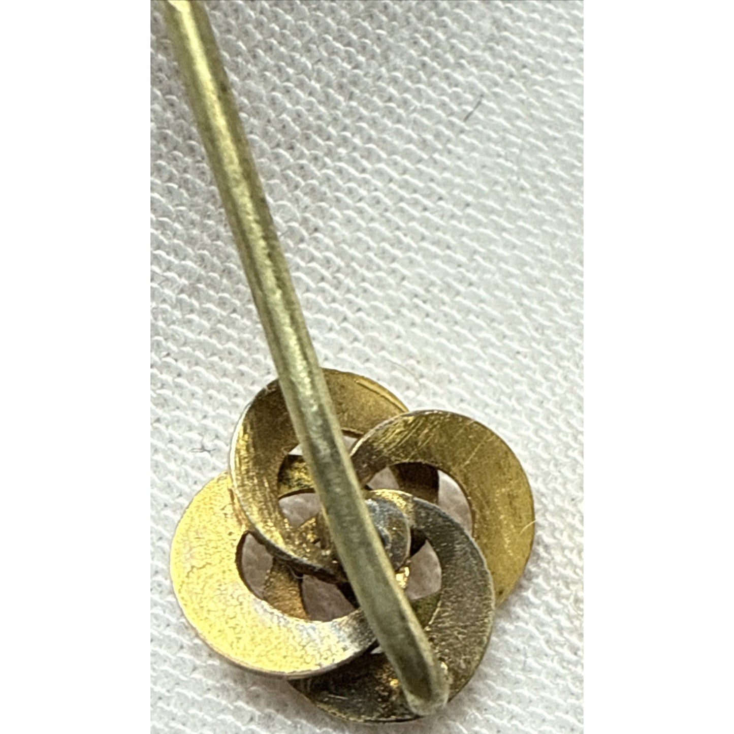 Antique Love Knot Rolled Gold Brass Victorian Stick Pin Hat Pin As Is