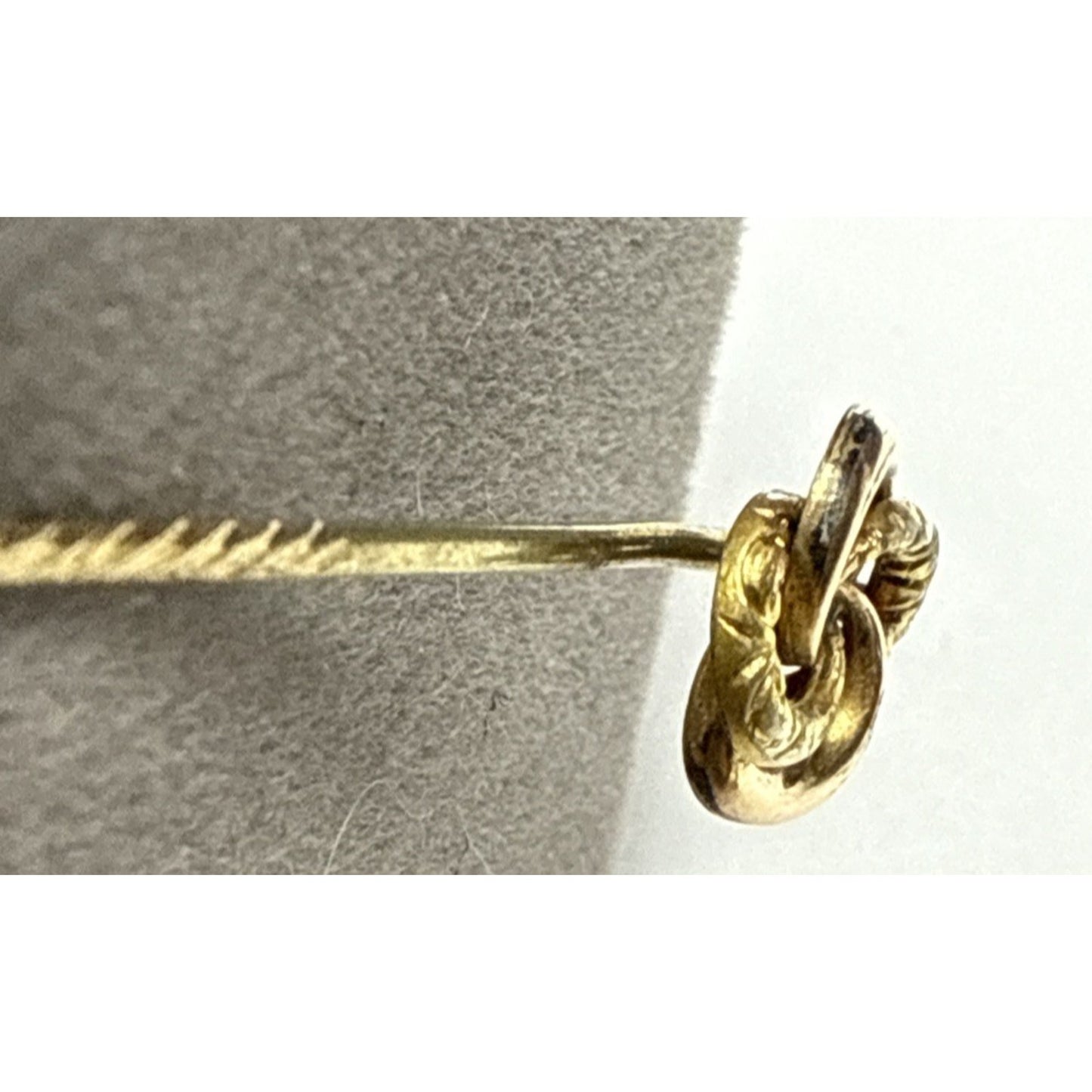 Antique Love Knot Rolled Gold Brass Victorian Stick Pin Hat Pin As Is