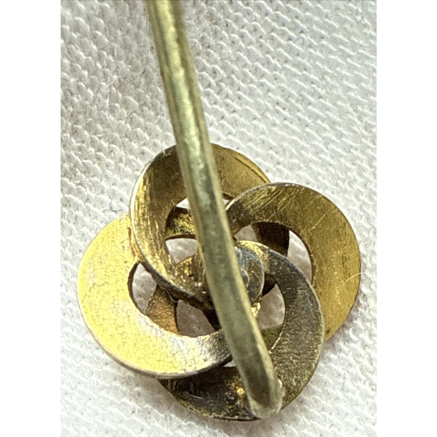 Antique Love Knot Rolled Gold Brass Victorian Stick Pin Hat Pin As Is