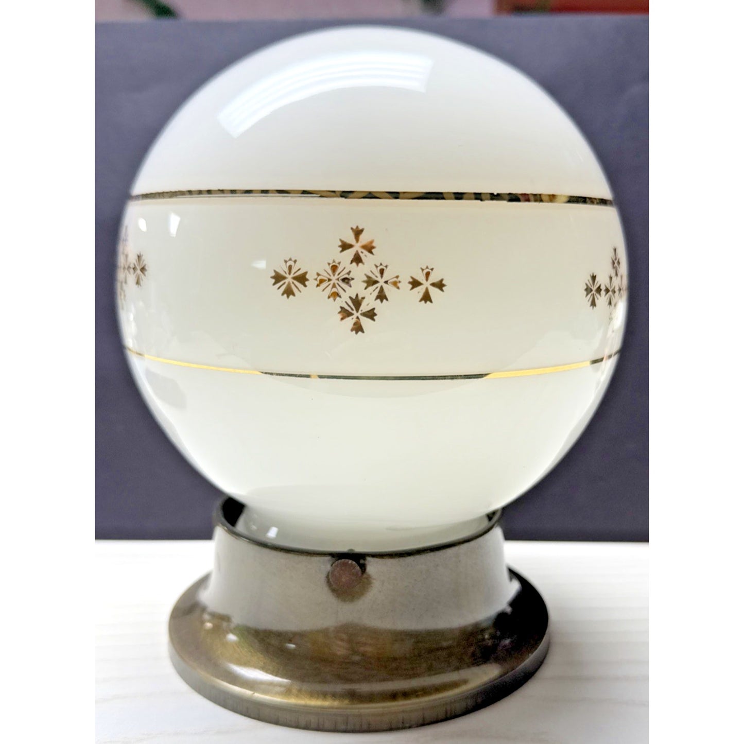 MCM Flush Mount Lamp Globe Gold Ring Atomic Cross Star Gold White Hanging Light