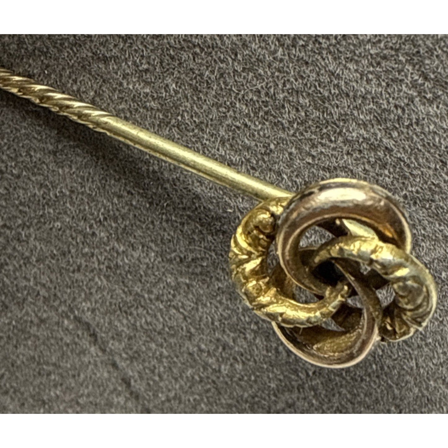 Antique Love Knot Rolled Gold Brass Victorian Stick Pin Hat Pin As Is