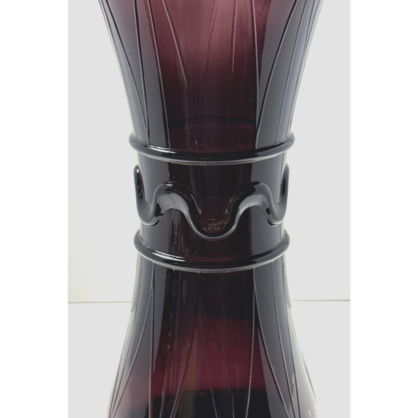 MCM Italy Empoli Glass Genie Bottle Decanter Purple Amethyst No Stopper As Is
