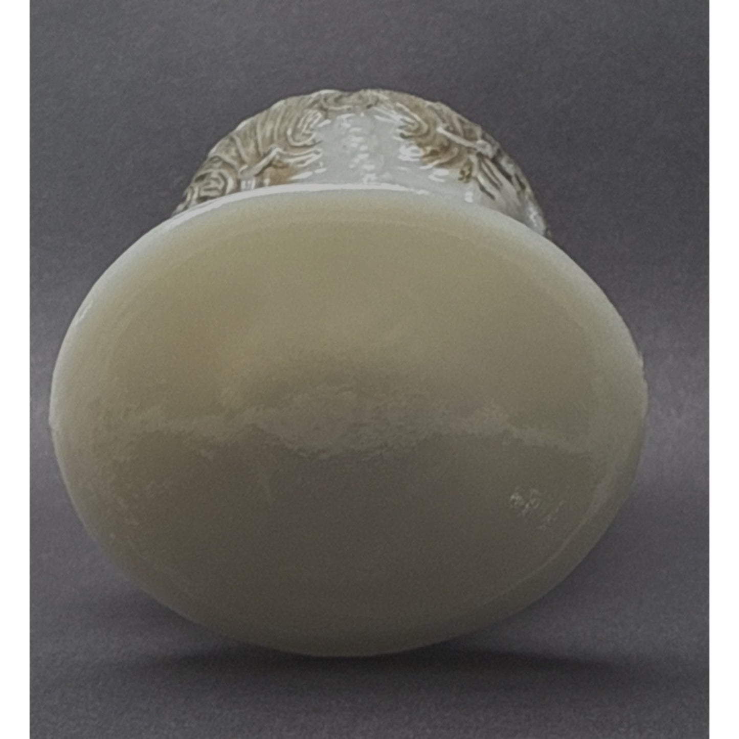 Antique EAPG Milk Glass Cornucopia Toothpick Match Holder Ornate