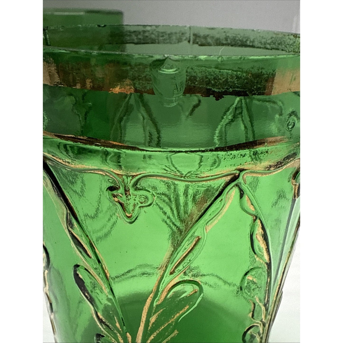 Eapg Lot of 6 Dugan Glass Waving Quill Water Lemonade Set Pitcher Tumbler As Is