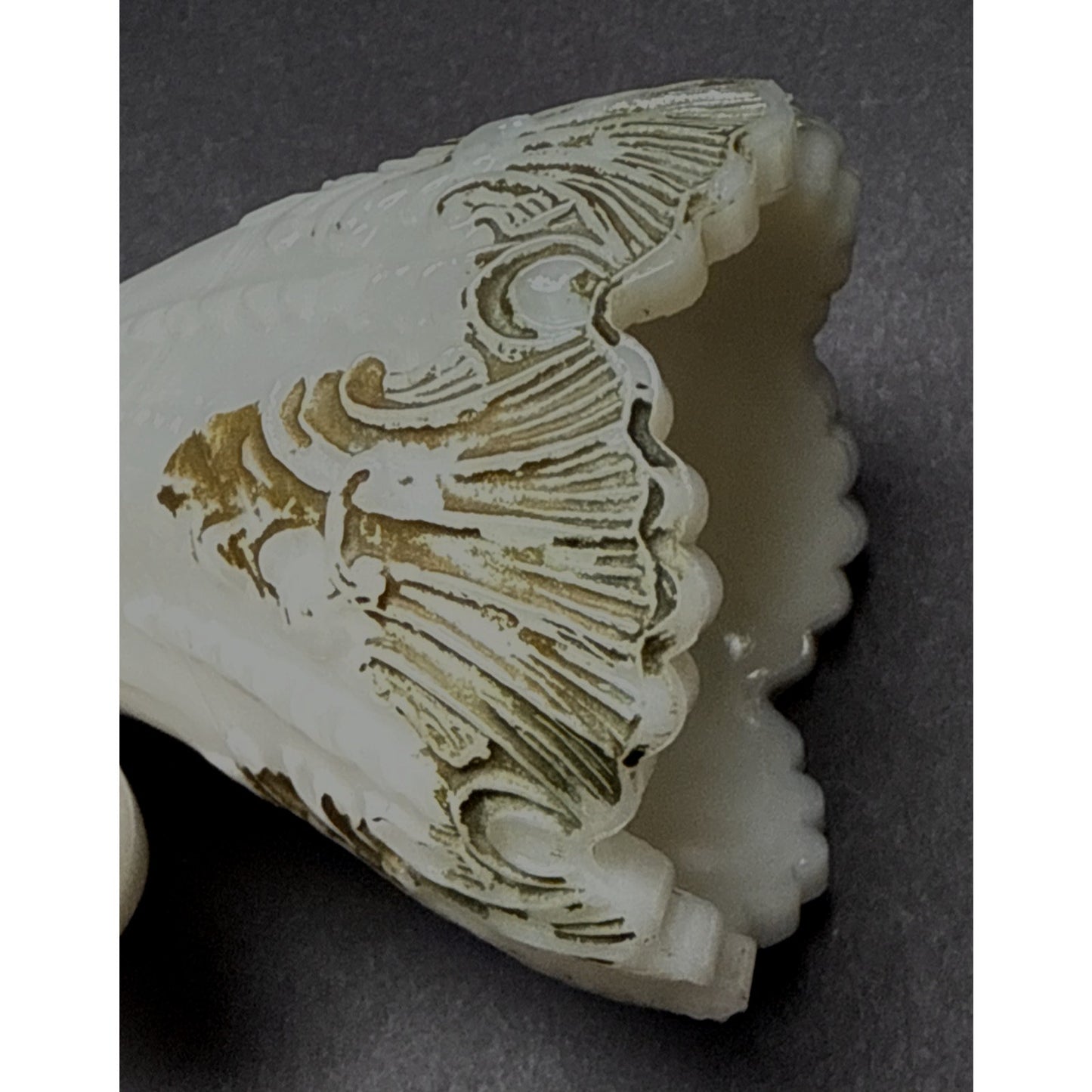 Antique EAPG Milk Glass Cornucopia Toothpick Match Holder Ornate