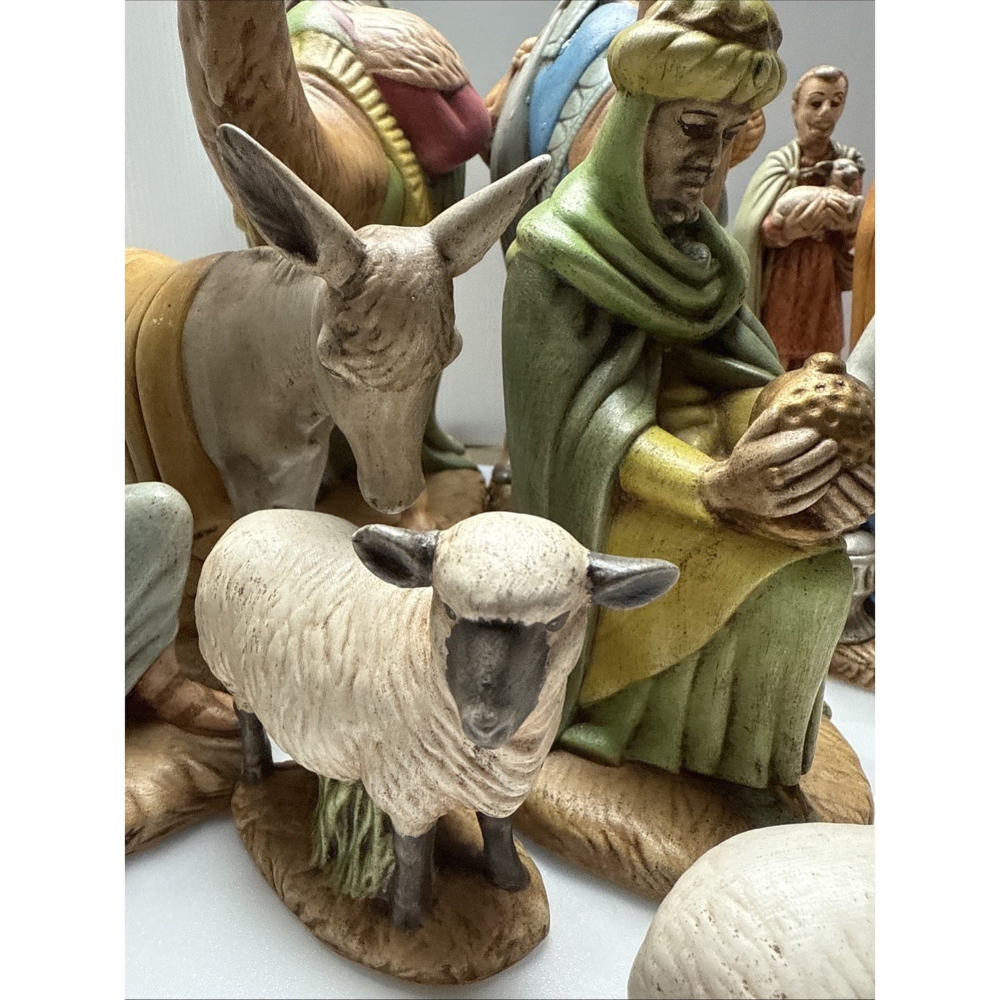 Vintage Lot of 19 Holland Mold Ceramic Nativity Set Painted As Is