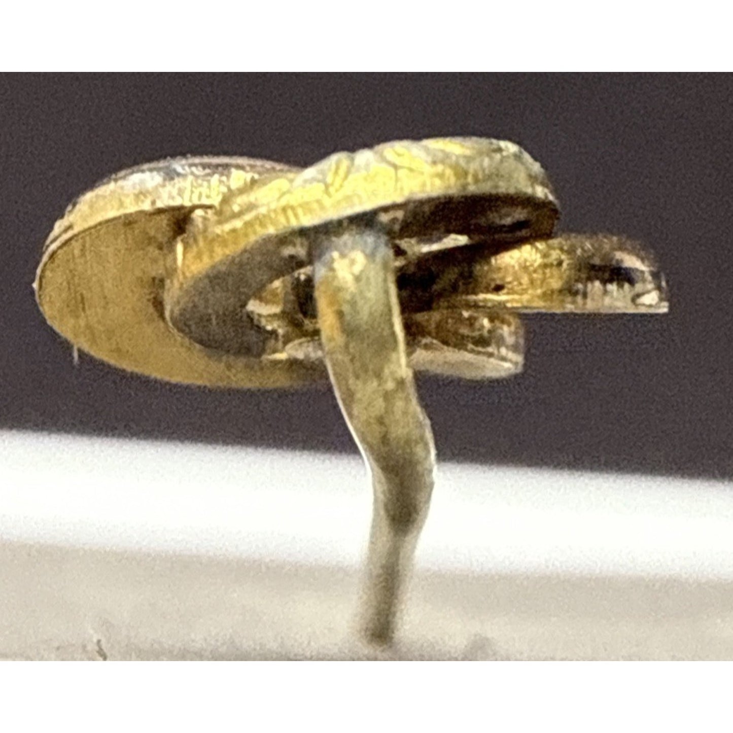 Antique Love Knot Rolled Gold Brass Victorian Stick Pin Hat Pin As Is