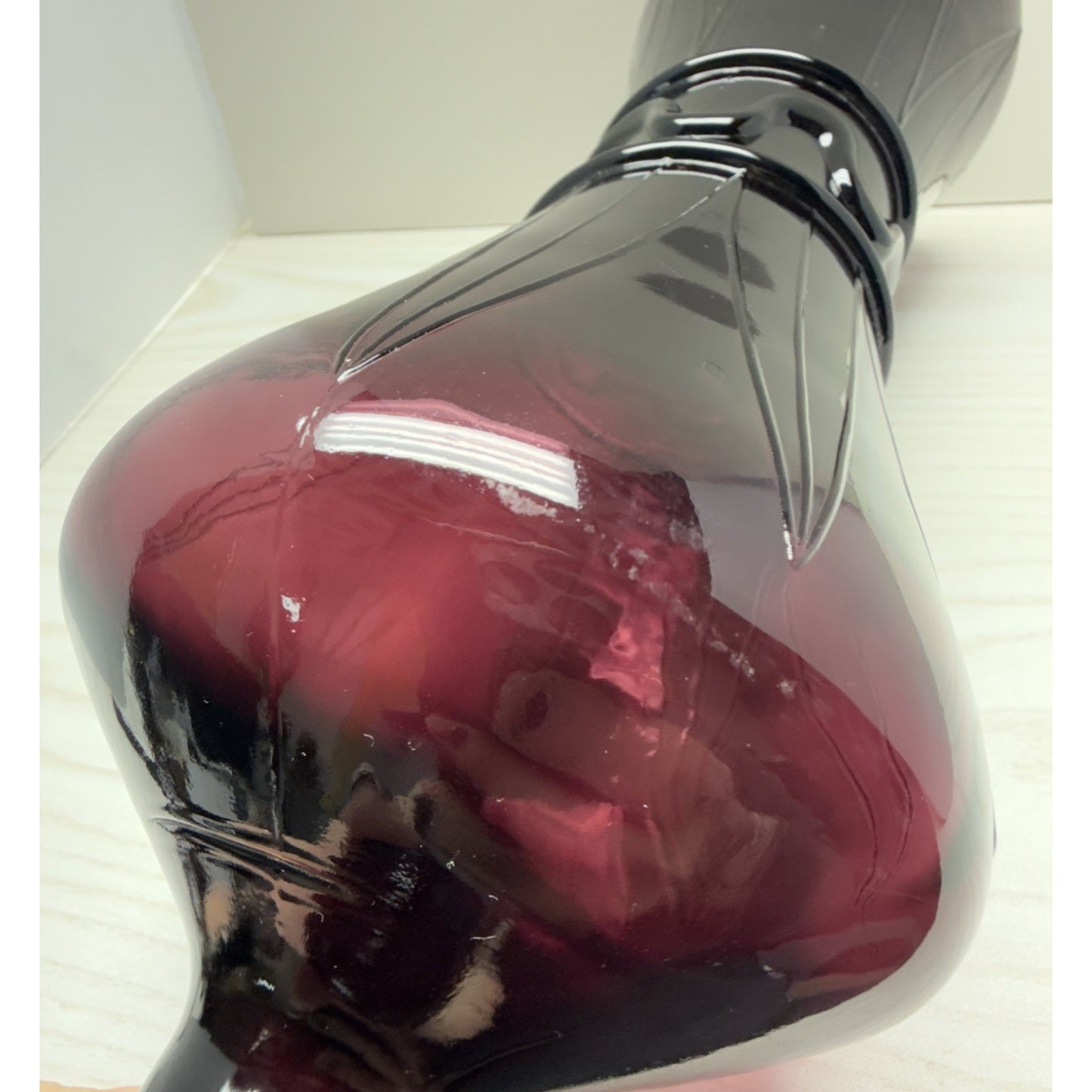 MCM Italy Empoli Glass Genie Bottle Decanter Purple Amethyst No Stopper As Is