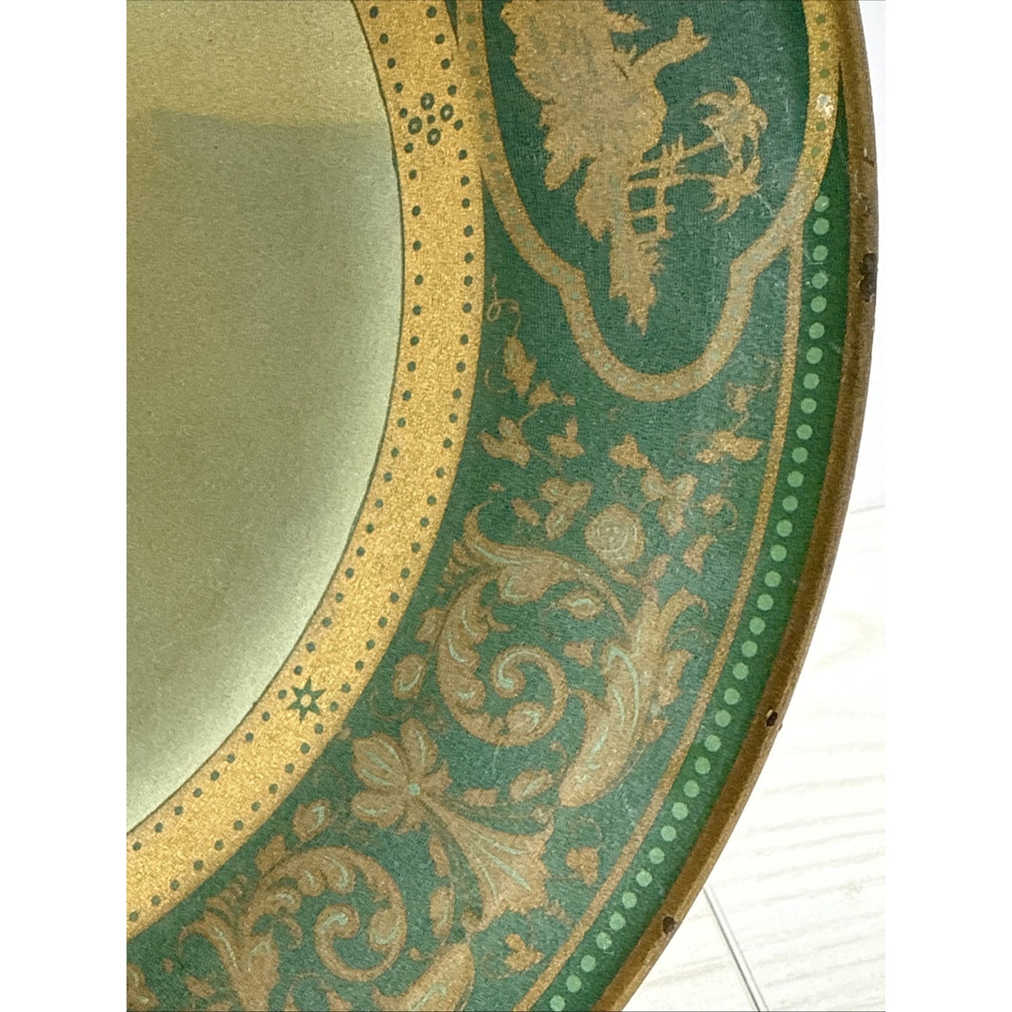 Antique Dresden Art Plate Tin Litho Metal Victorian Ariadne No 201
