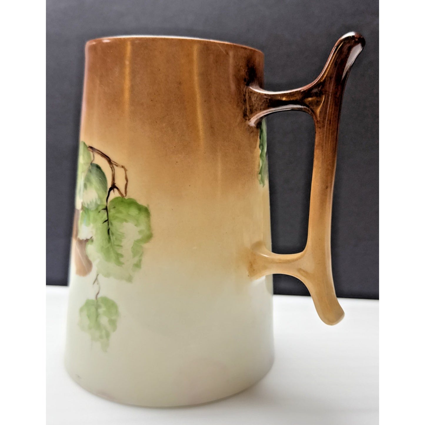 Antique Royal Bavaria Hand Painted Tankard Large Mug Signed Acorns Leaves