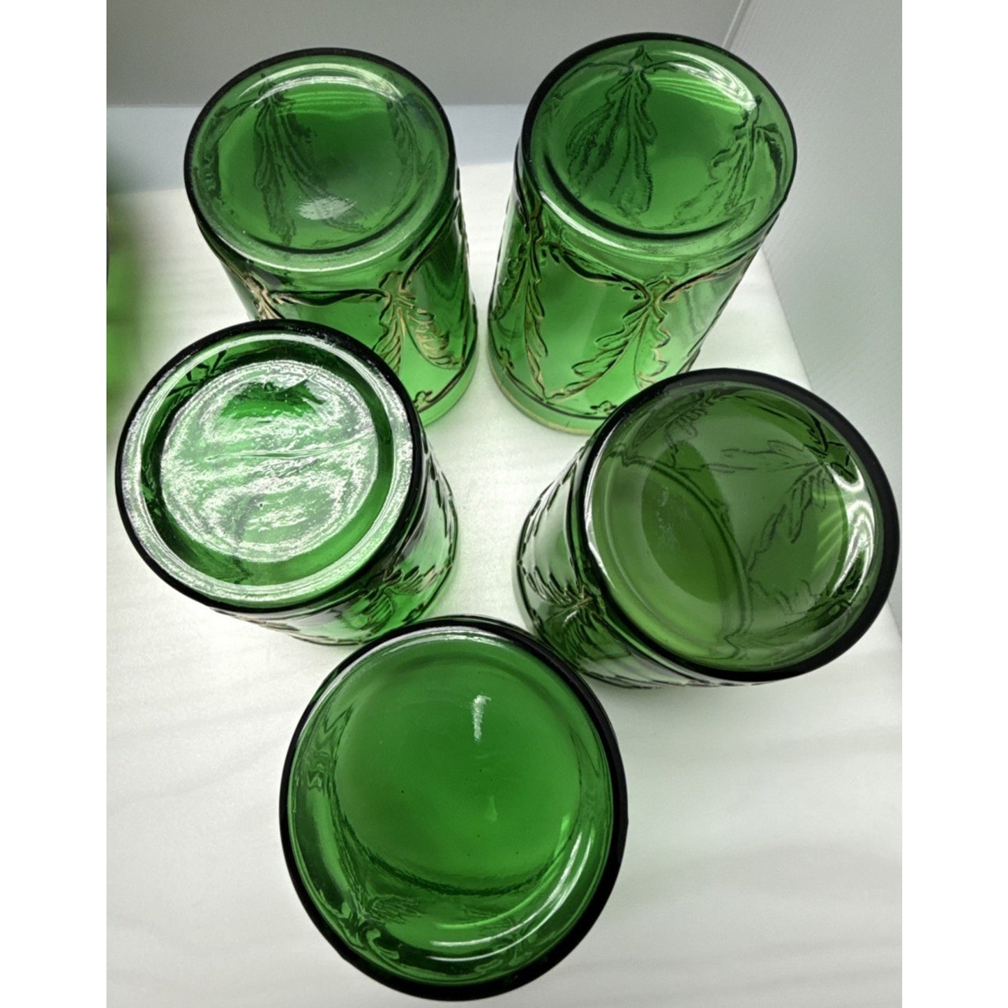 Eapg Lot of 6 Dugan Glass Waving Quill Water Lemonade Set Pitcher Tumbler As Is