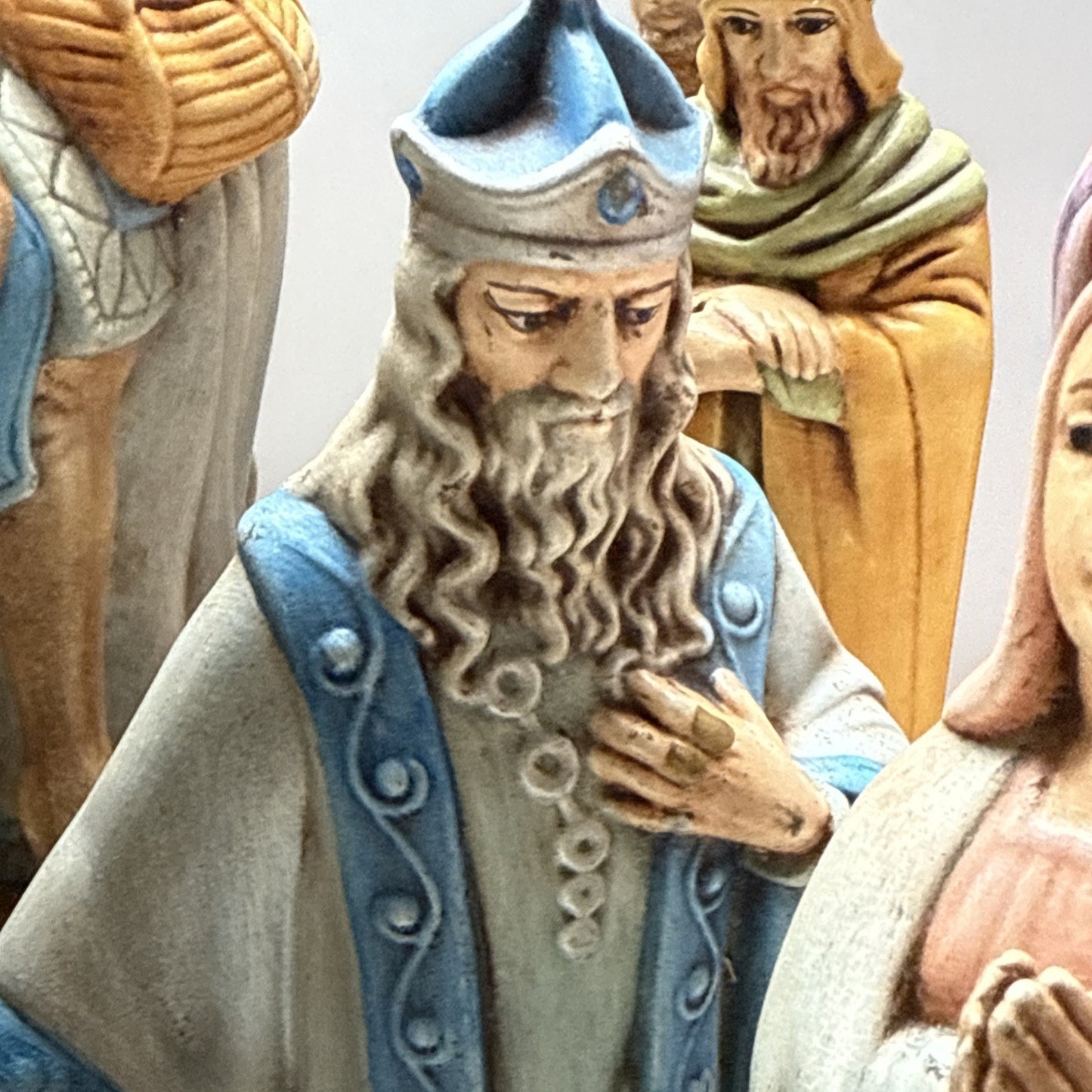 Vintage Lot of 19 Holland Mold Ceramic Nativity Set Painted As Is