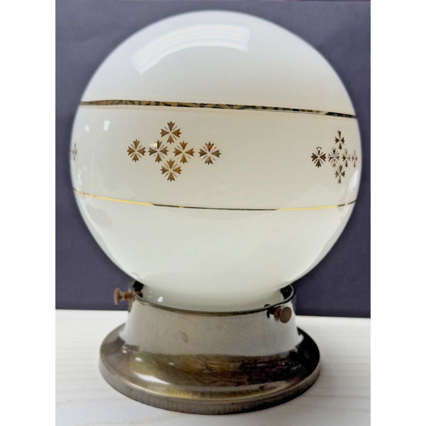 MCM Flush Mount Lamp Globe Gold Ring Atomic Cross Star Gold White Hanging Light