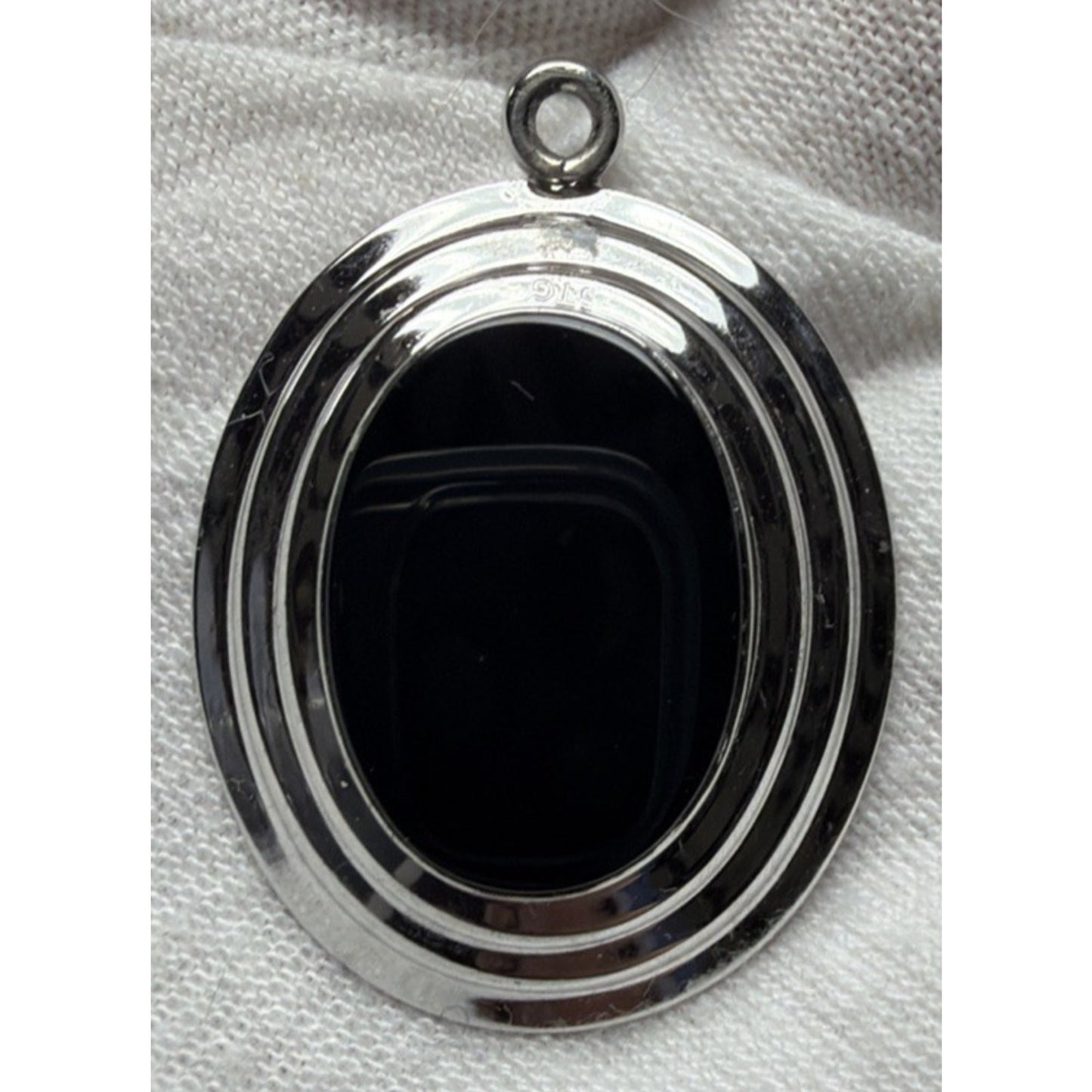 MCM A&Z Sterling Hayward STG Black Onyx Pendant Ribbed Read As-Is