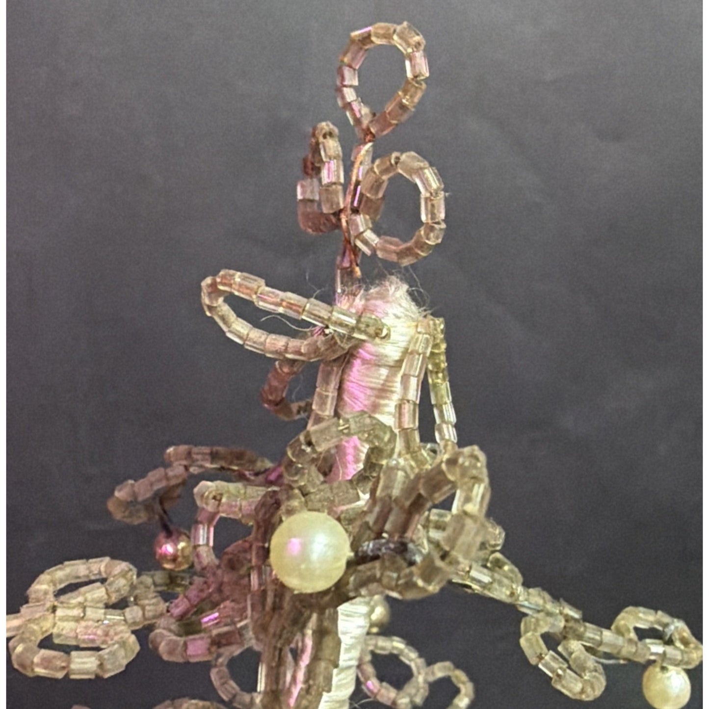 Vintage French Style Glass Beaded Jeweled Christmas Tree As Is