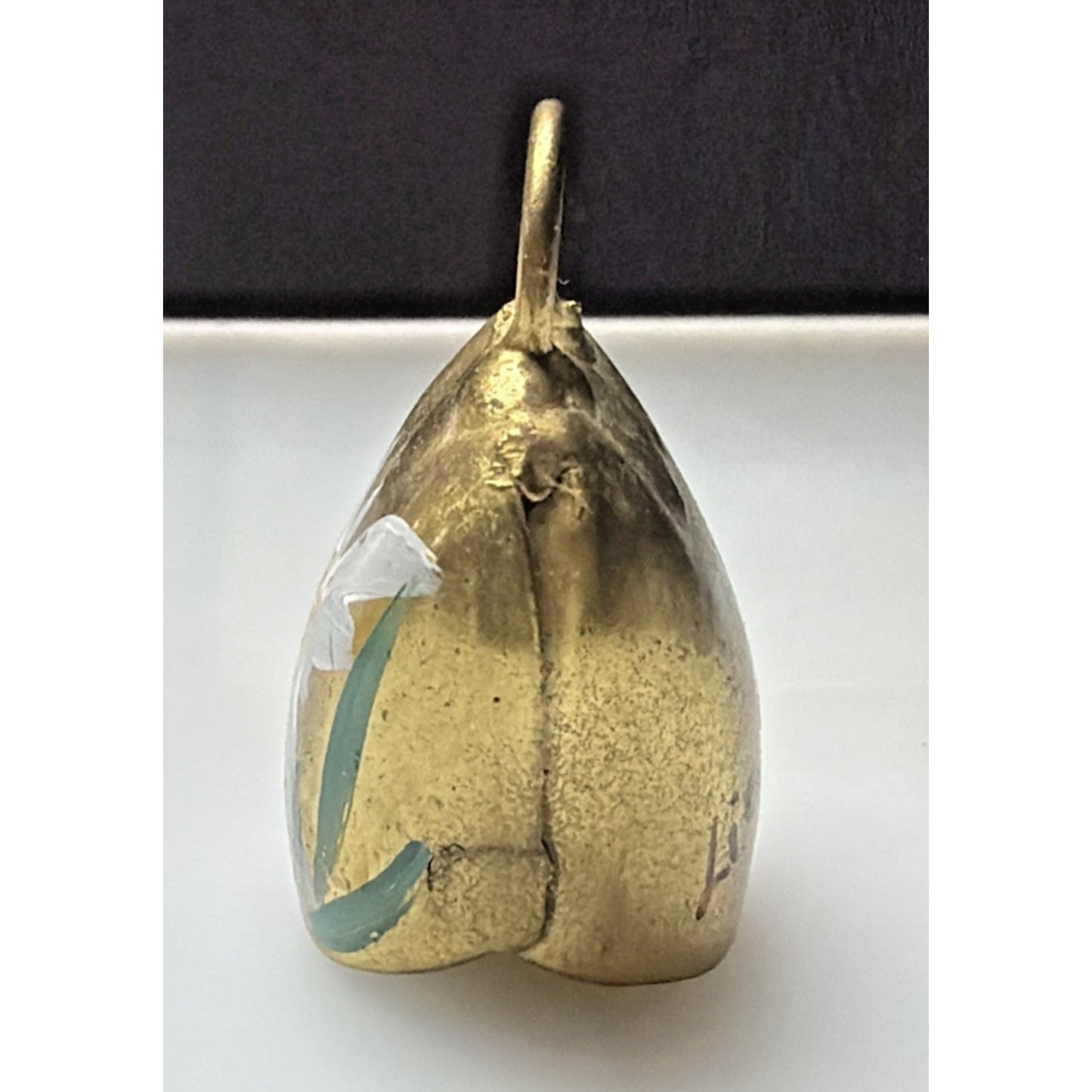 Vtg Gold Metal Brass Cow Bell Hand Painted Flower Floral Signed Liechtenstein