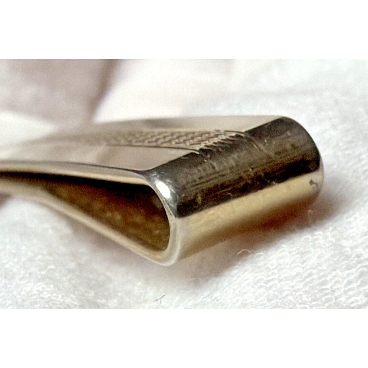 Vintage Large Gold Tone Tie Clip Center Pattern Textured As Is