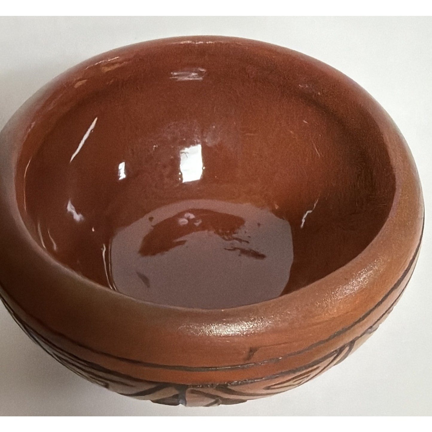 Vtg Navajo Art Pottery Jar Etched Native American Southwestern Pot Lid Signed