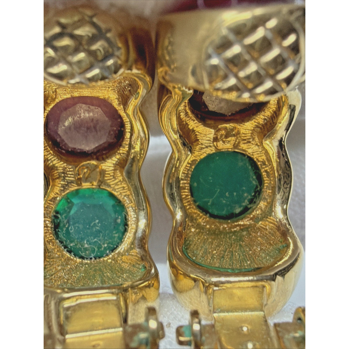 Swarovski Crystal Rhinestone Multi Color Faceted Hoop Clip On Earrings Chunky