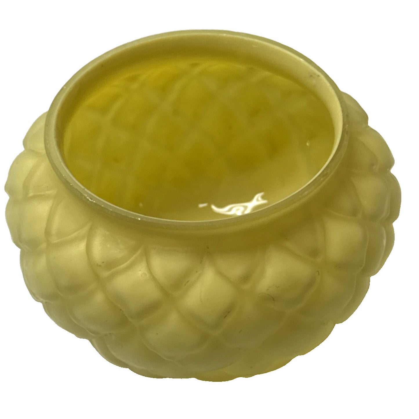 EAPG Fostoria Arctic Cone Yellow Clear Cased Satin Bowl Vase Spooner Spill As-Is