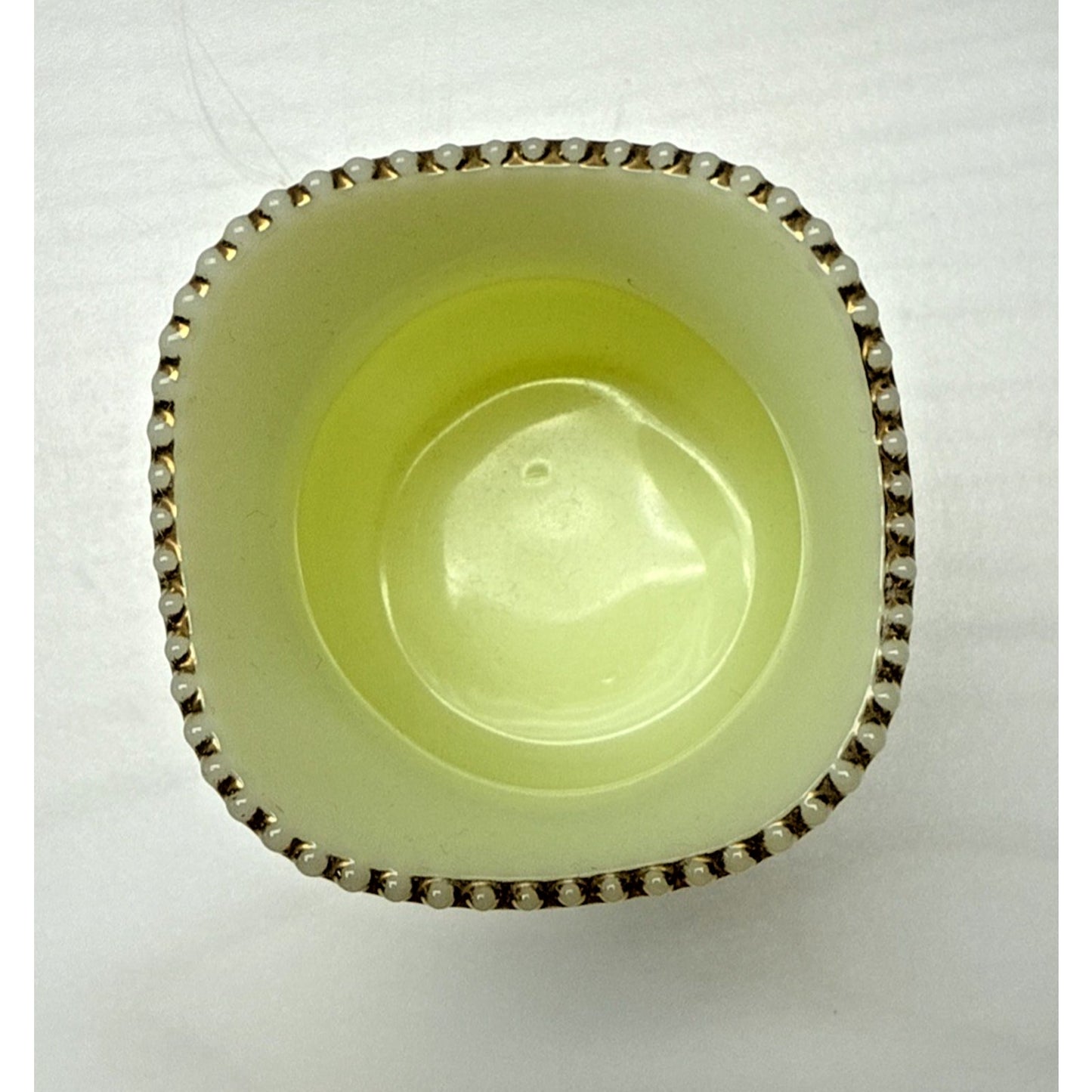 EAPG Tarentum Glass Georgia Gem Opaque Custard Toothpick Matchstick Holder Bead