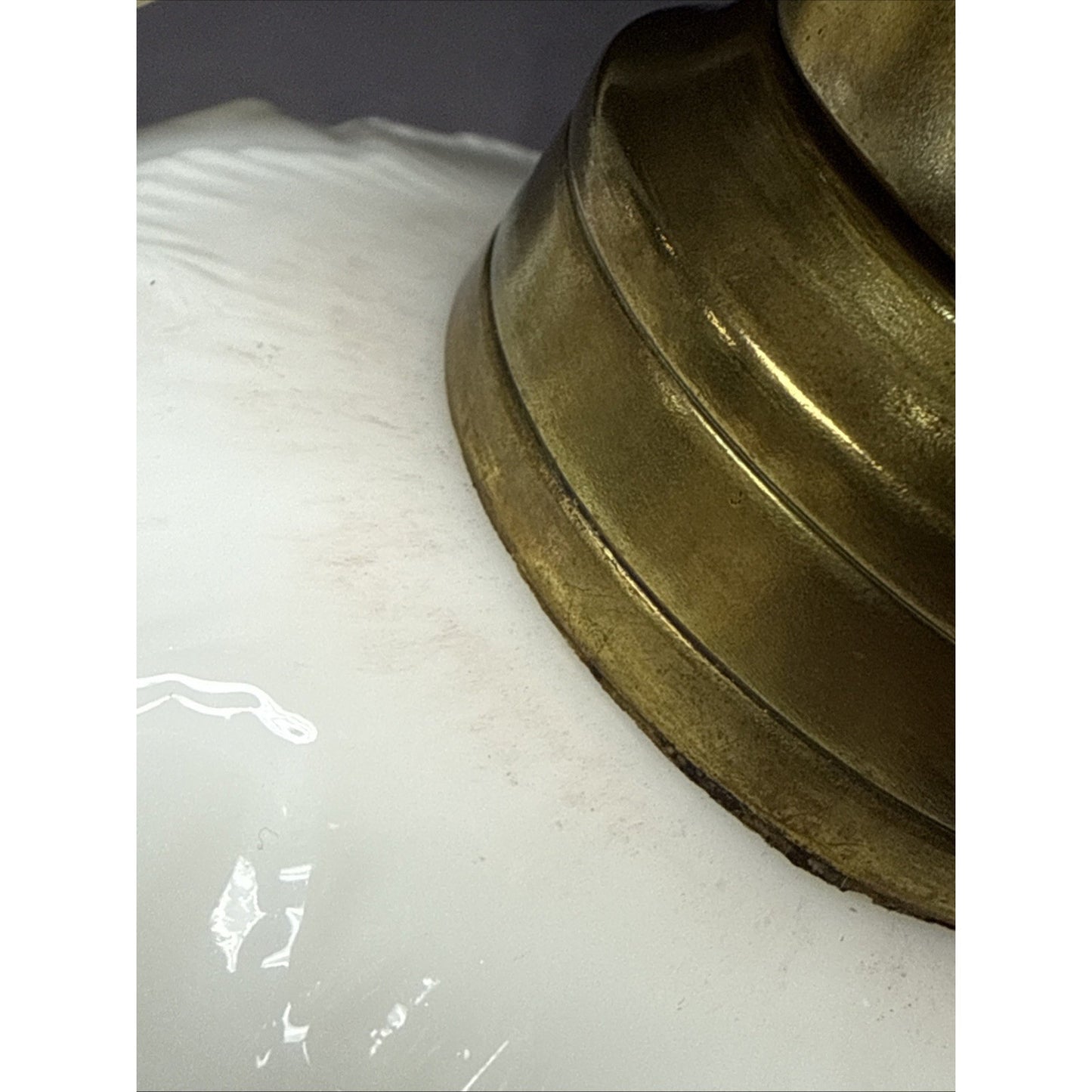 EAPG Dithridge Colonial OMN Rose Wreath Milk Glass Rose Wreath Lamp Base As-Is