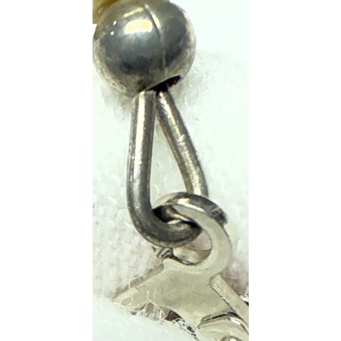 Vtg Purple White Stacked Pearl Leverback Earrings Dangle Drop Sterling Silver