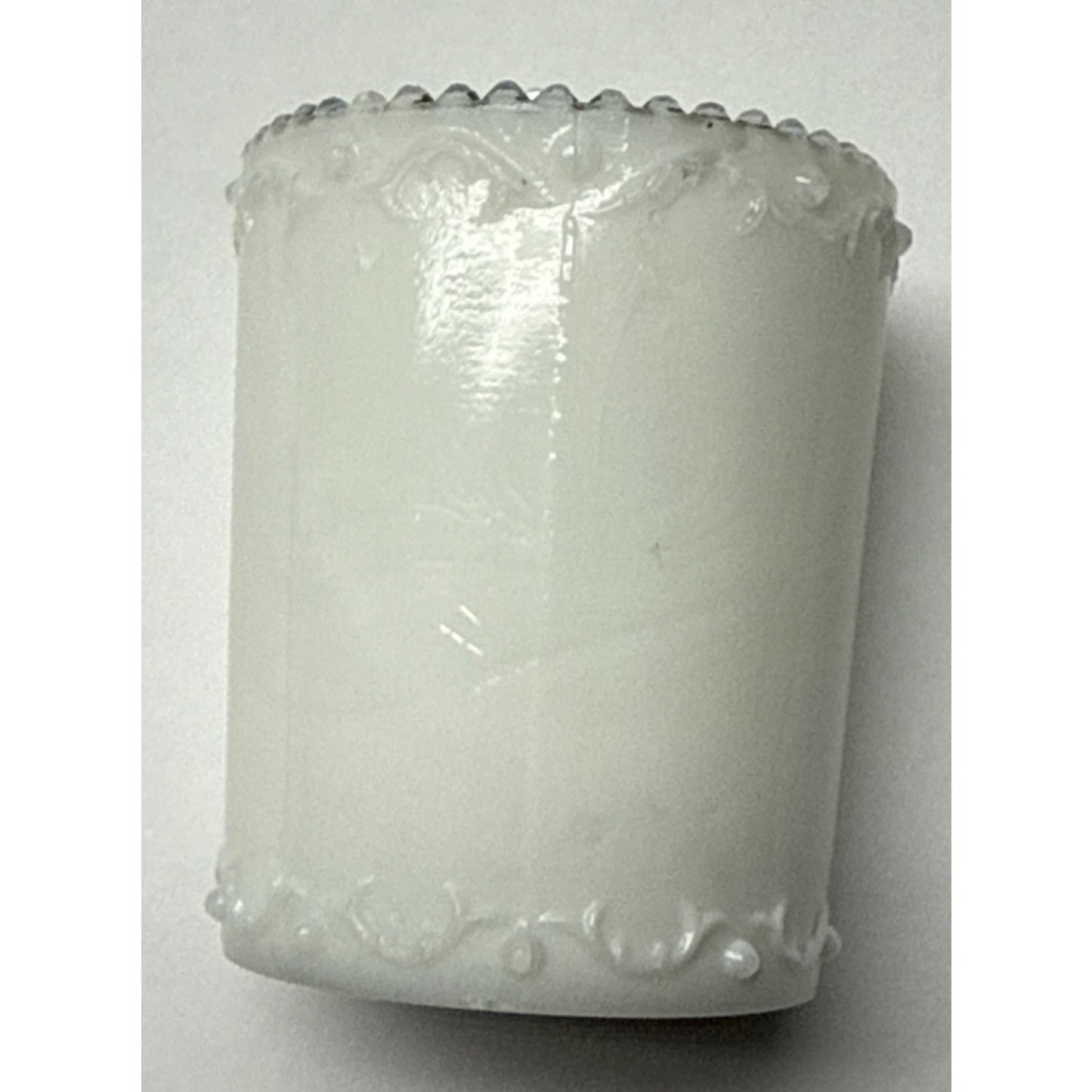 EAPG Unidentified Milk Glass Toothpick Matchstick Tobacco Childs Bead Scroll
