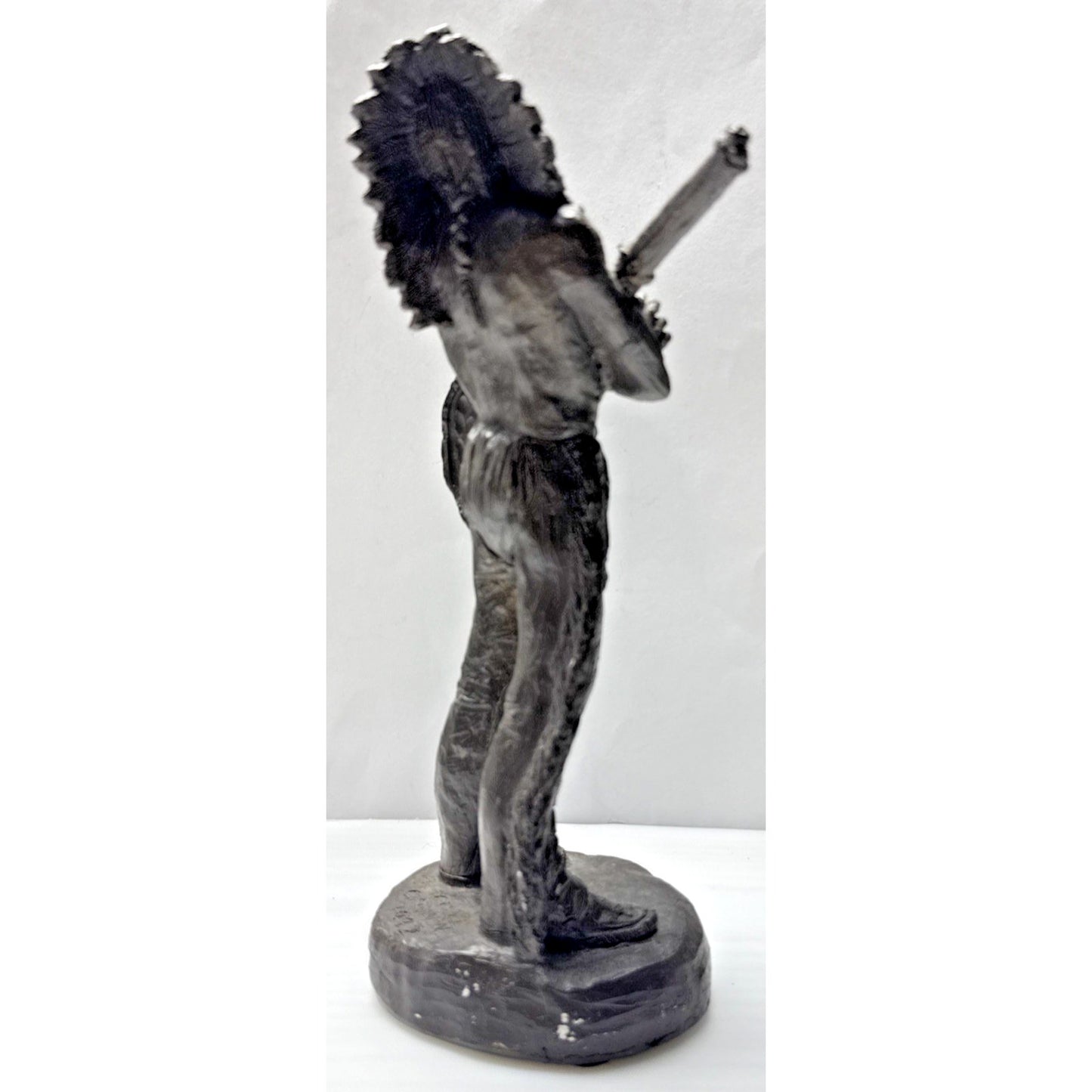 Vintage Michael Garman Sculpture 048 Bronzetone Chief Native Signed As Is