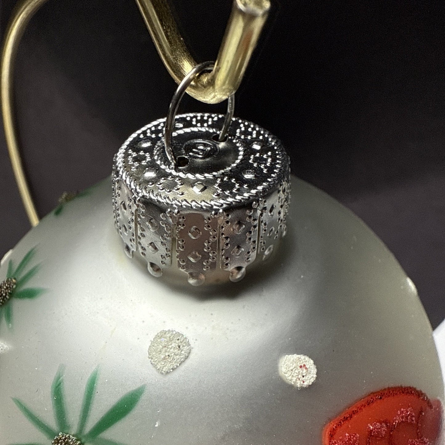 Sterling Inc Blown Mercury Glass Hand Painted Christmas Ornament Cardinals Box