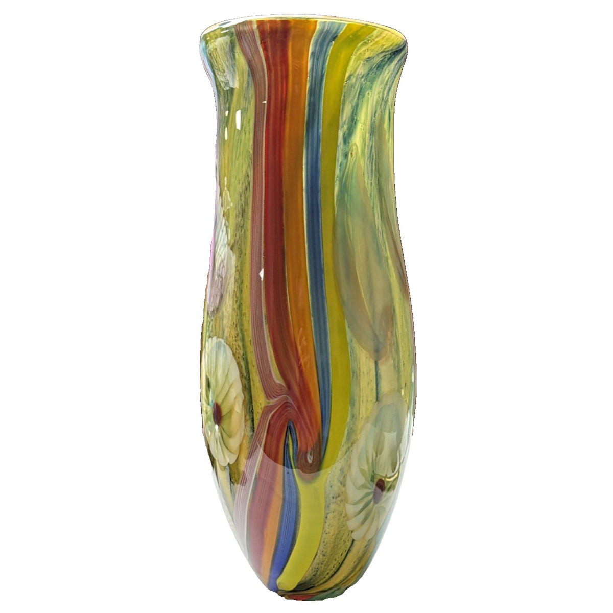 Vtg Cristalleria Ann Primrose D'Arte Murano Abstract Vase Millefiori Sommerso