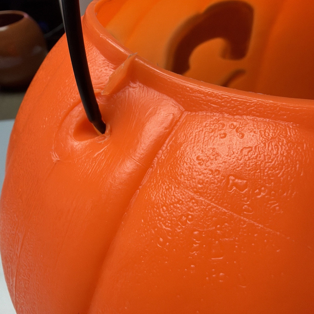 Vtg Union Products Halloween Blow Mold Pumpkin Jack O Lantern Candy Bucket Pail