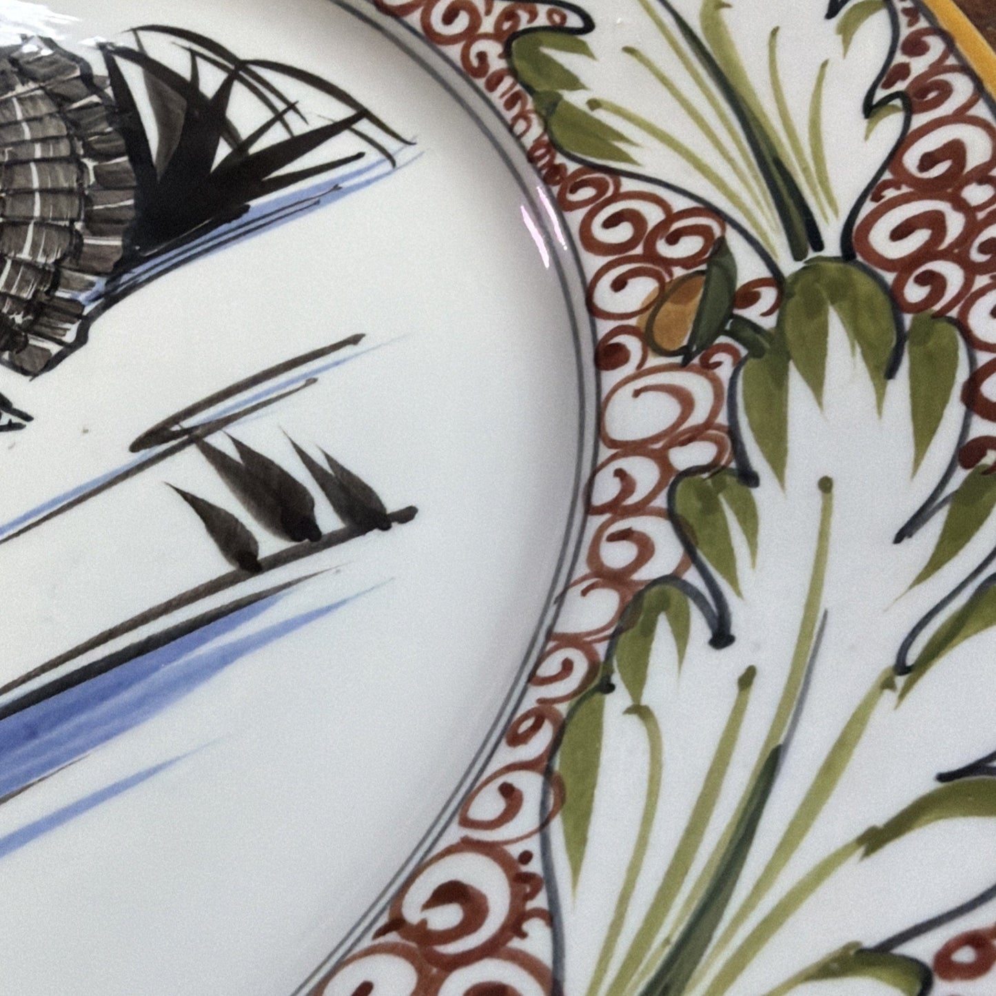 Vintage Mancioli Montelupo Majolica Pottery Turkey Plate Hand Painted