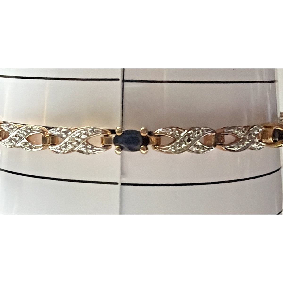Sterling Silver Rose Gold Vermeil Sapphire Diamond Tennis Bracelet Eternity Read