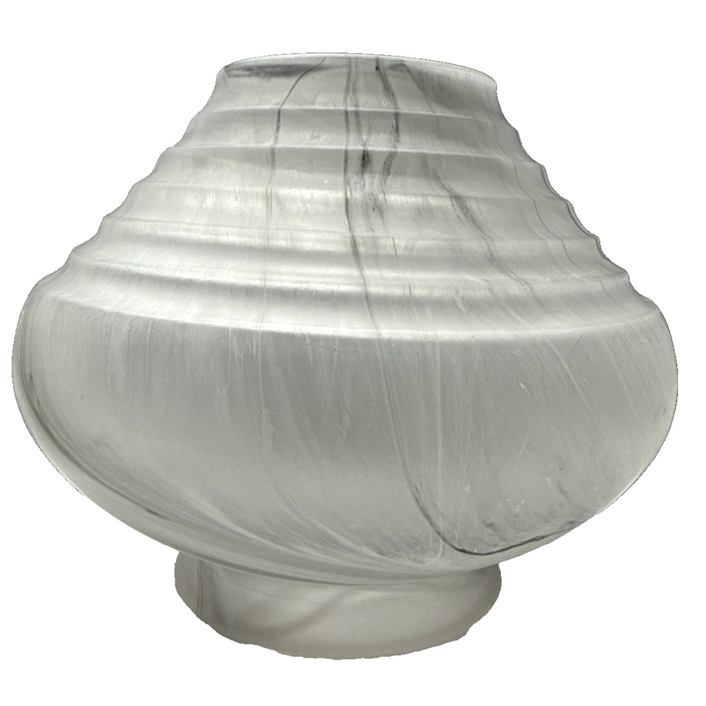 MCM Germany Marble Art Glass Ribbed Vase Smokey Rings Abstract Swirl As Is