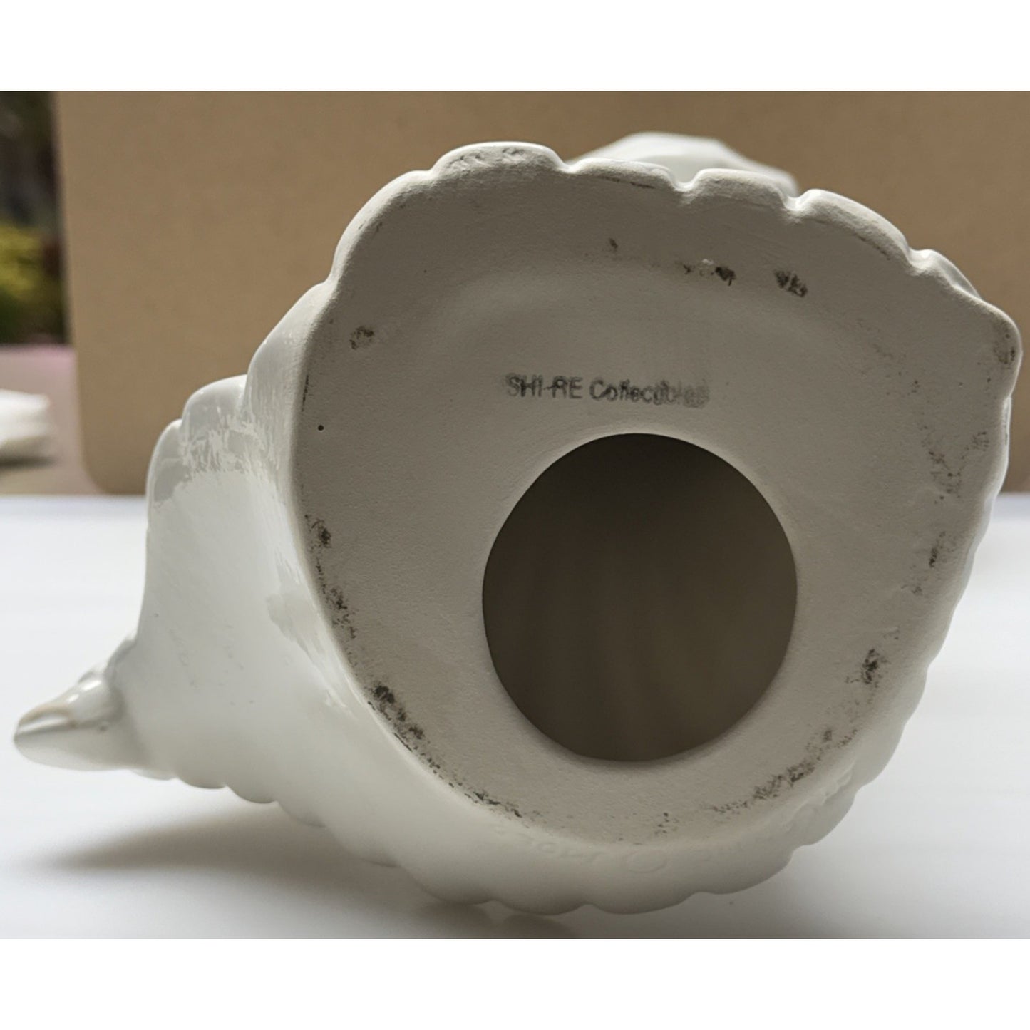 Vintage Atlantic Mold Ceramic Angel Playing Harp Hand Painted Glazed Large As Is