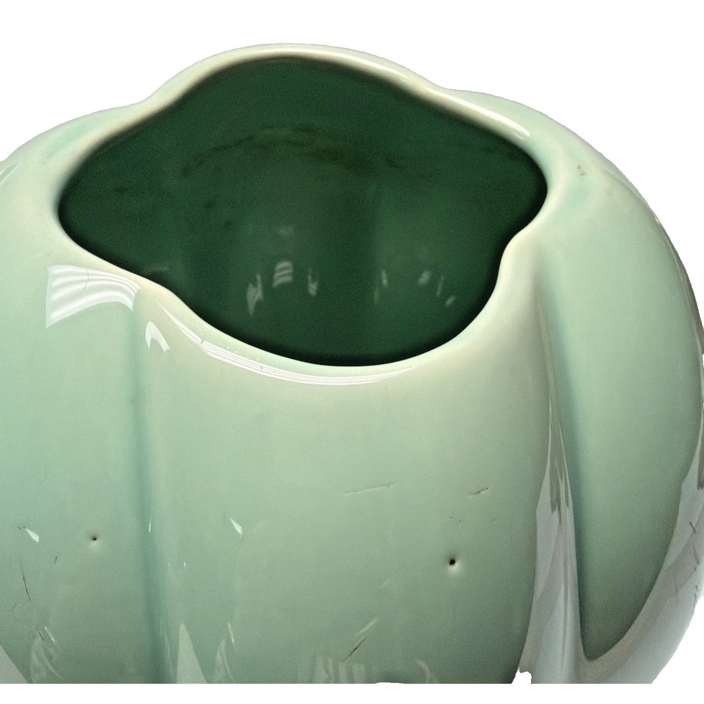 MCM Pittsville Art Pottery Vase Wisconsin 210 WIS Pillow Vase Turquoise Green