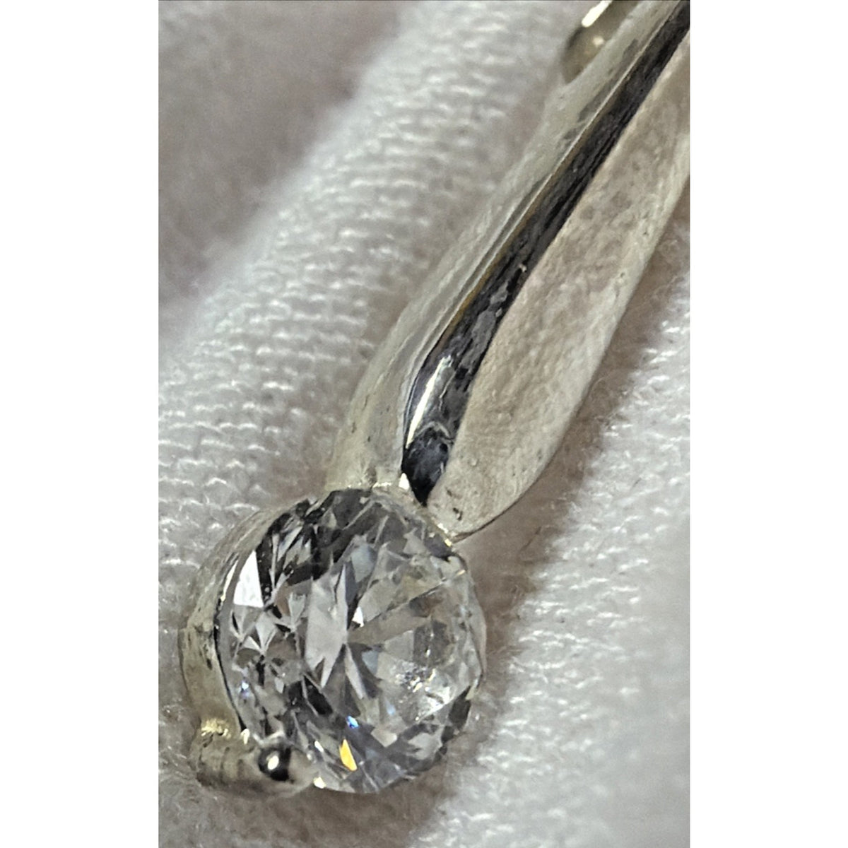 Modernist M2 Jewelry 925 Sterling Silver Drop Pendant Crystal Solitaire
