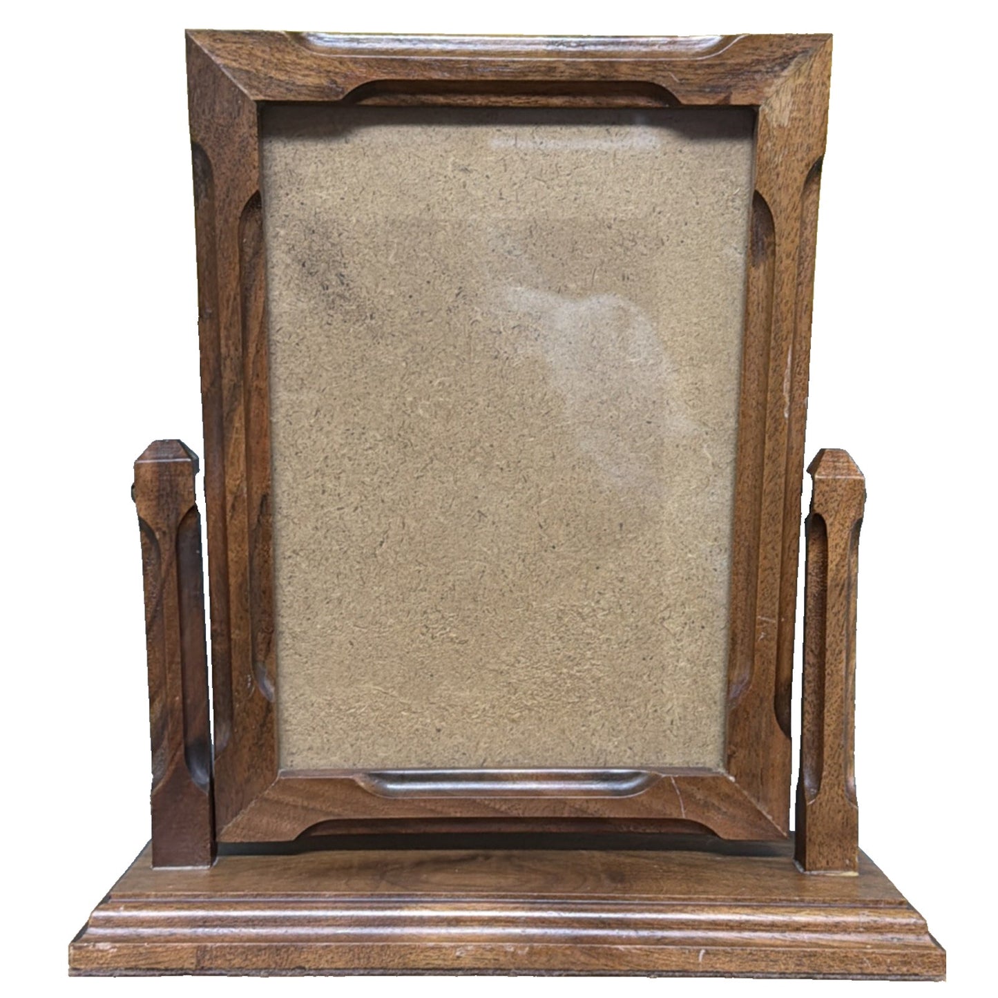 Art Deco Hand Made Dreesman Wood Tabletop Swivel Swing Tilt Picture Frame As Is