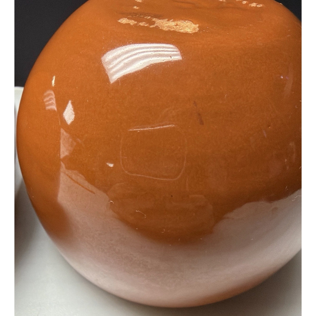 MCM Lot of 2 Haeger Pottery Orb Spherical Ball Planter Vase As Is Brown Read