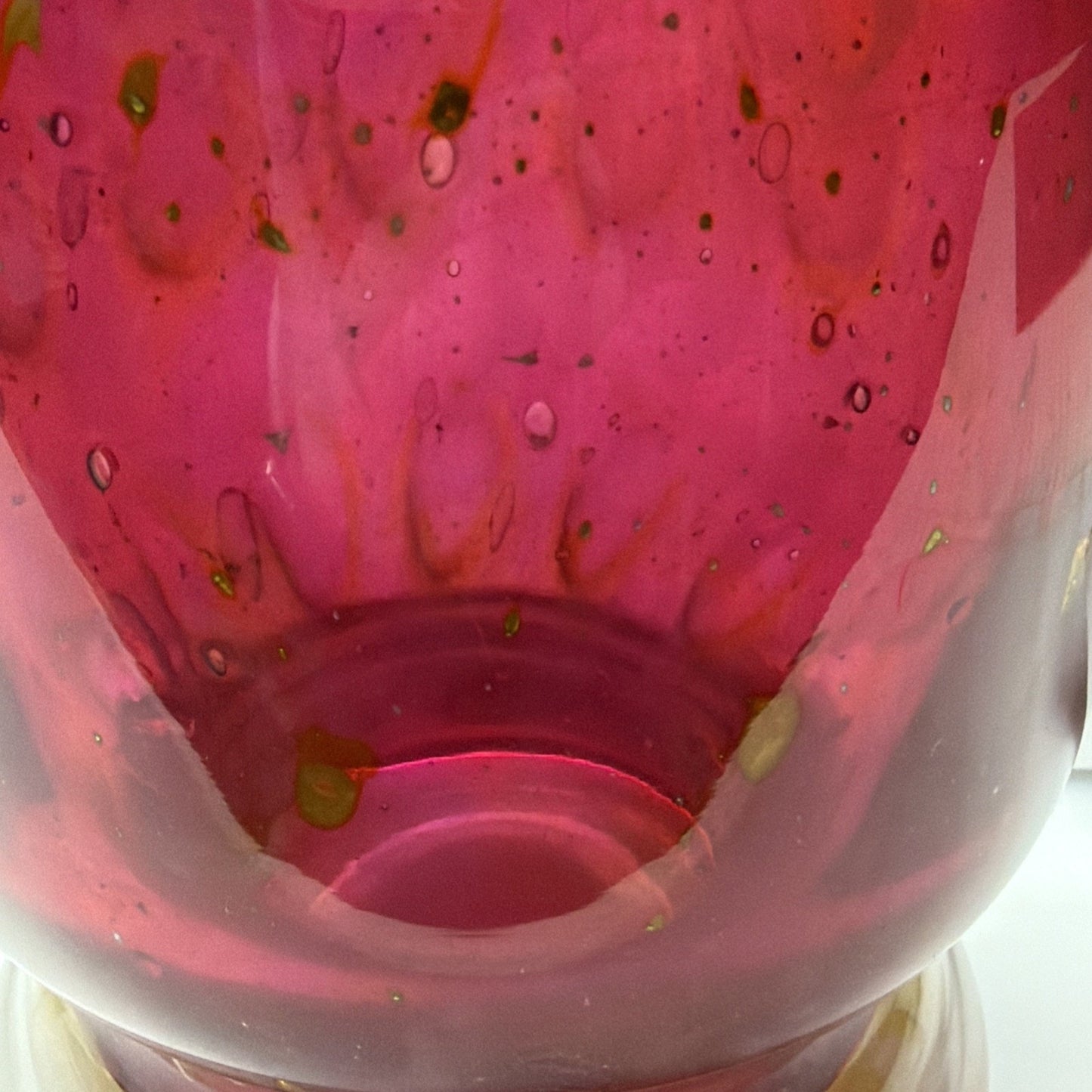 Vtg Erwin Eisch Pfauenauge Vase Cranberry Gold Peacock Eye Handle Vase As Is