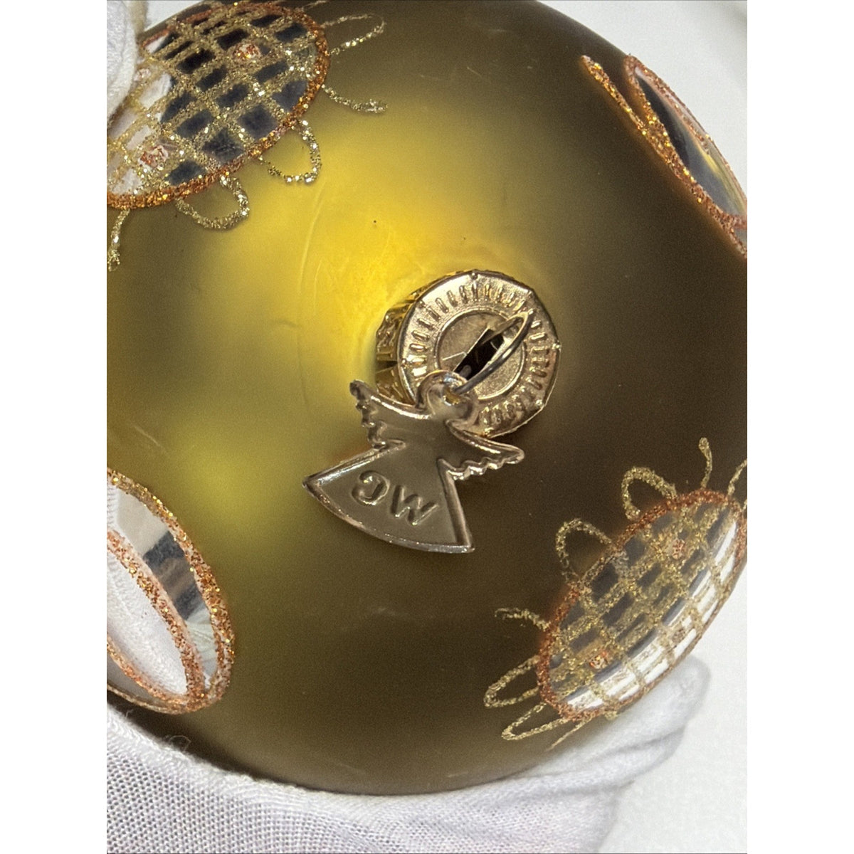 William Sullivan Collection WC Poland Mercury Glass Green Ornament Abstract Gold