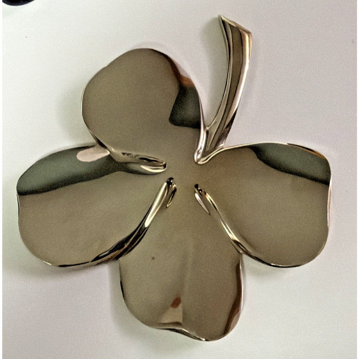 Vintage Gerity 24K Goldplate Four Leaf Clover Shamrock Paperweight As Is