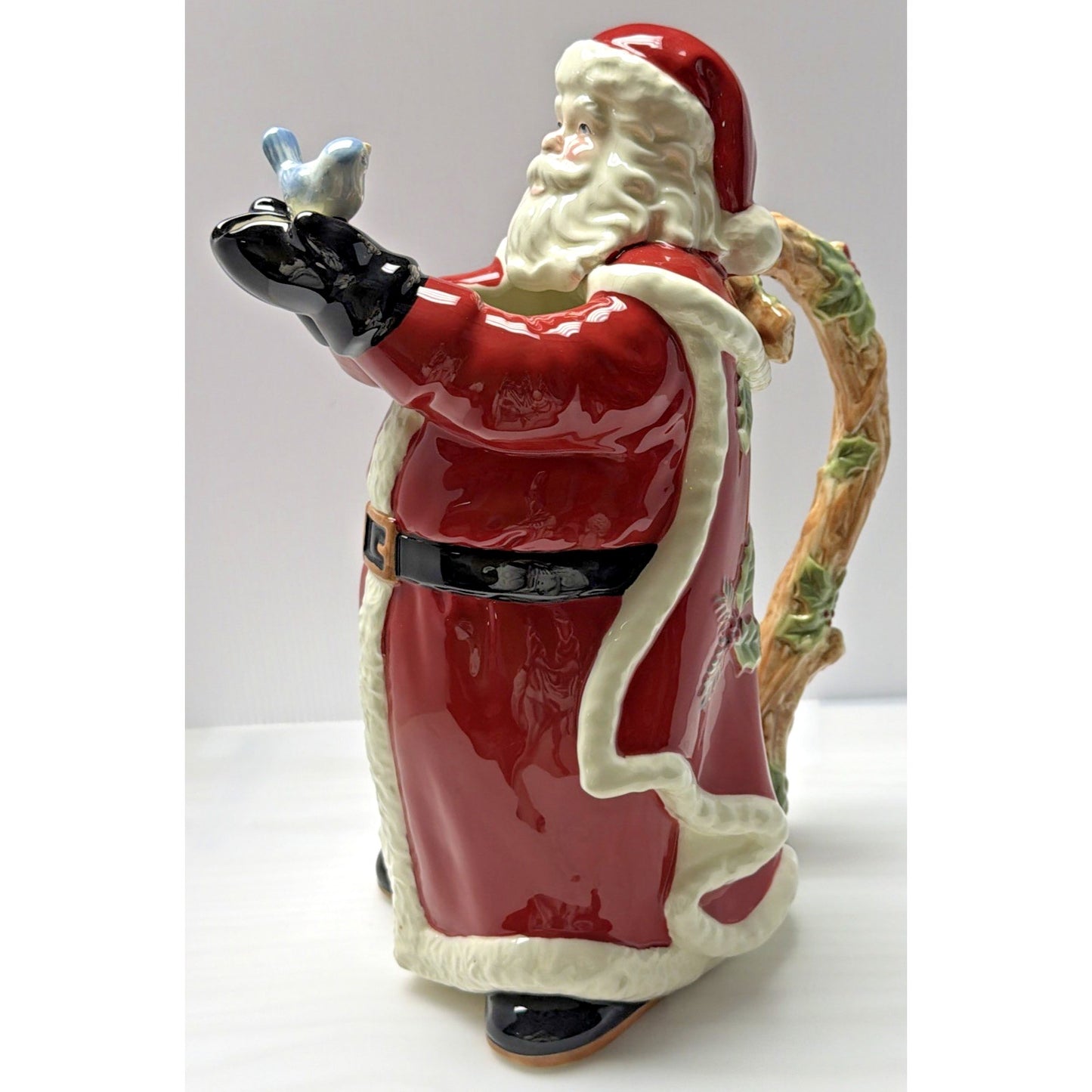 Lenox Holiday Gatherings Santa Claus Pitcher Christmas Holding Bluebird Box Tags