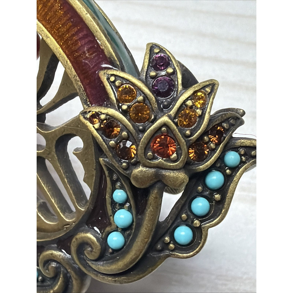 Jay Strongwater Swarovski Crystal Turquoise Enamel Picture Frame Flower 5315